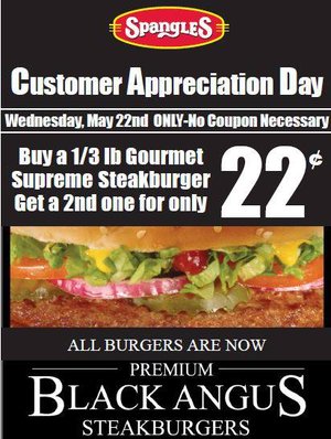 Spangles Customer Appreciation Day special: Buy one Gourmet Supreme, get one for 22¢