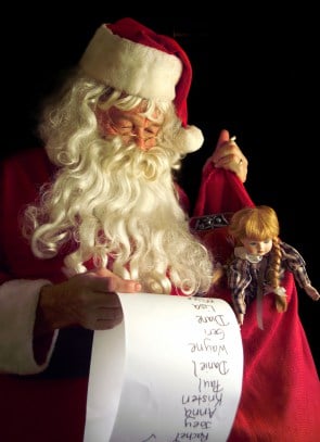 Santa checking his list