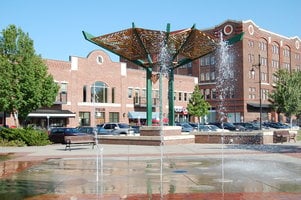 Interactive fountain in Old Town Square, Wichita, KS