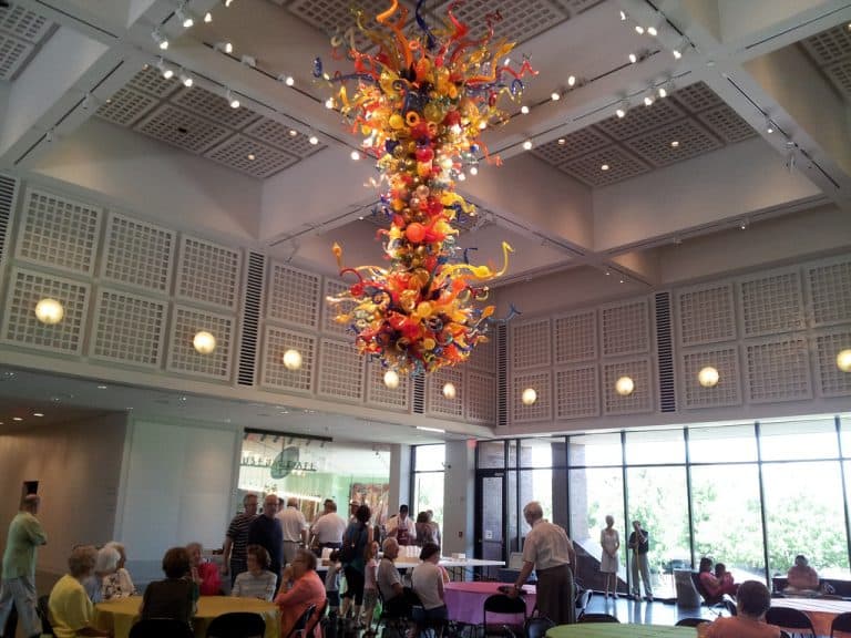 Wichita Art Museum hanging glass sculpture