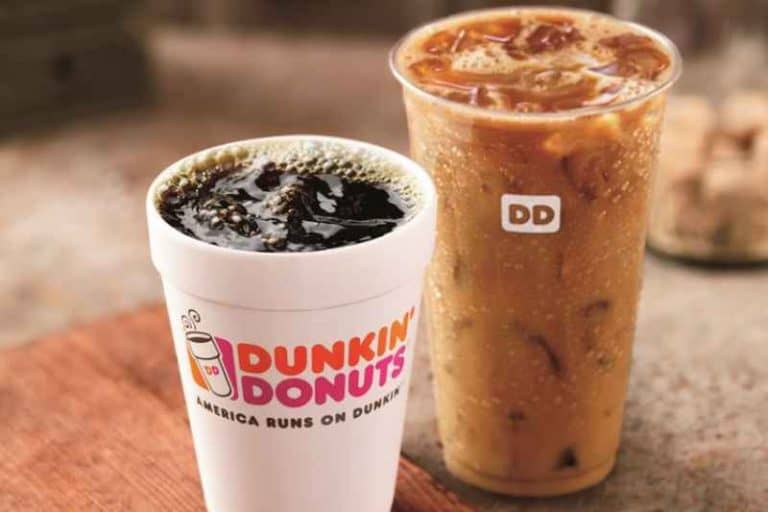 Dunkin Donuts hot and cold coffee drinks