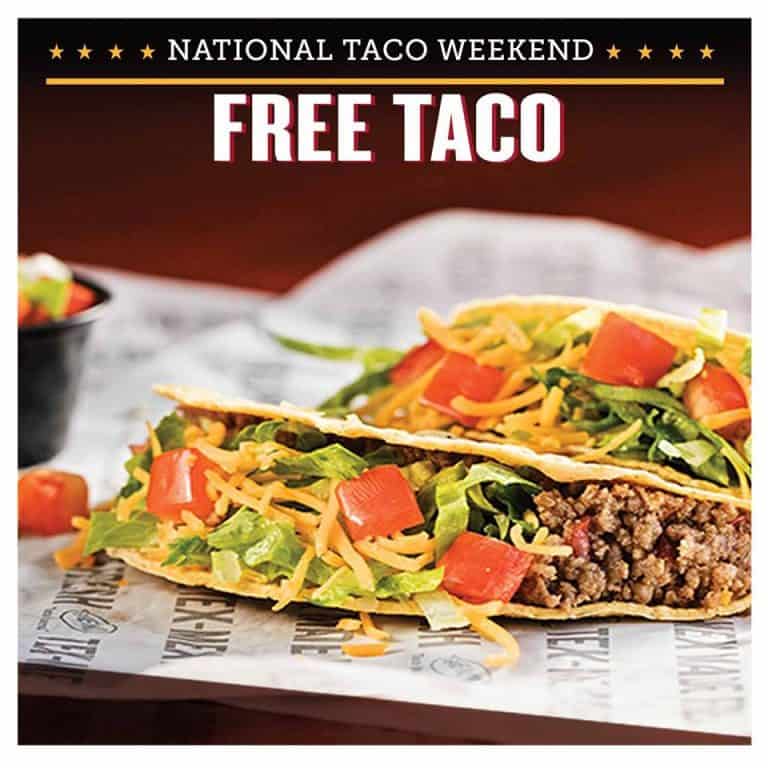 Free taco at Taco Bueno for National Taco Day