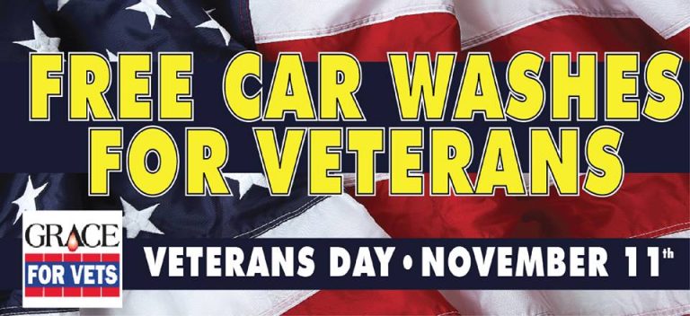 Free car washes for veterans from Grace for Vets and local car wash businesses