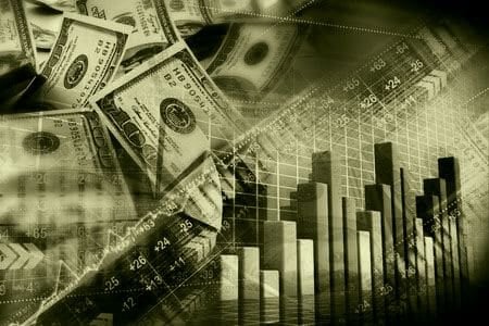 money finance cash bar graphs stock ticker
