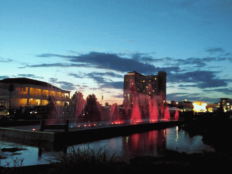 waterwalk fountains in downtown Wichita
