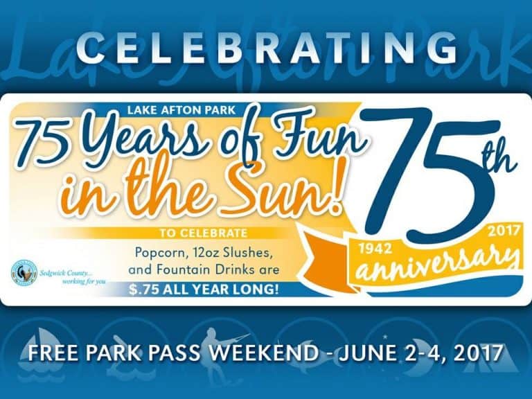 No entrance fee to Lake Afton June 2-4, 2017 to celebrate Lake Afton's 75th anniversary
