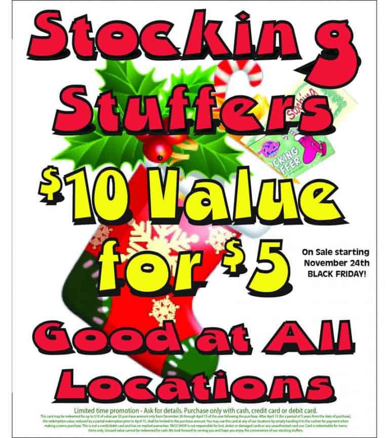 Taco Shop Wichita stocking stuffer deal