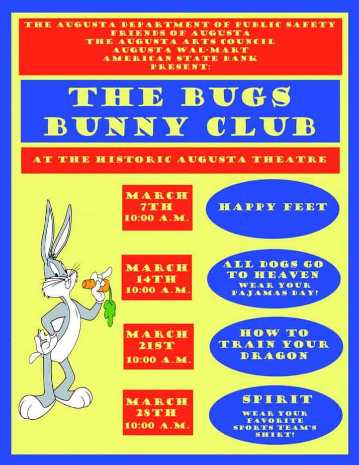 25-cent kids movies at Augusta Historic Theater - Bugs Bunny Club