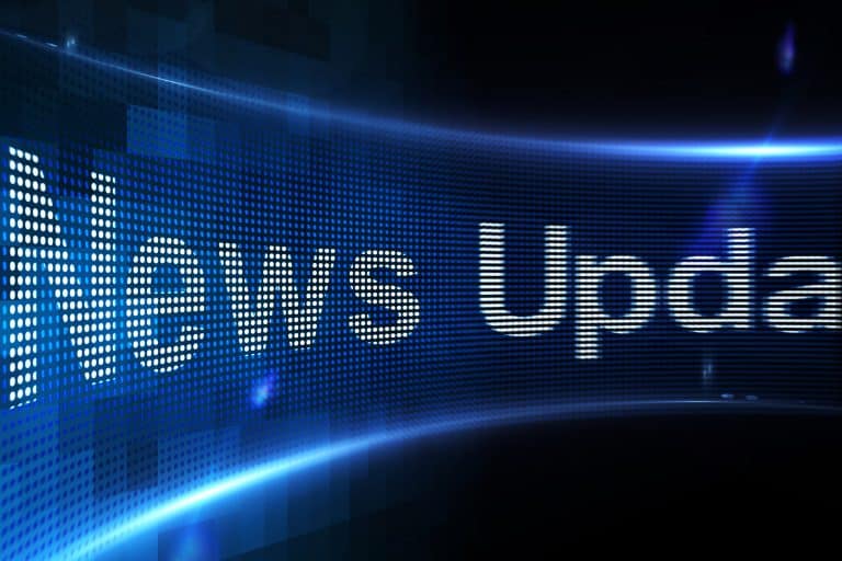 Digitally generated News update on digital screen
