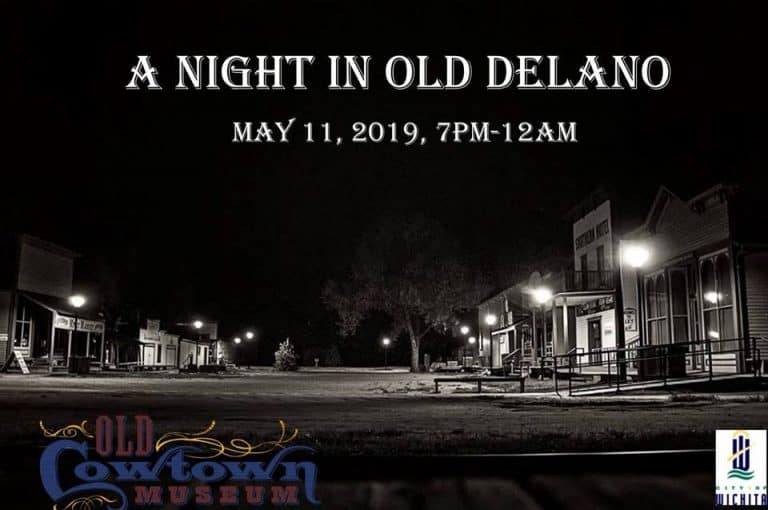 Cowtown at Night - a picture of Old Cowtown Museum street at night