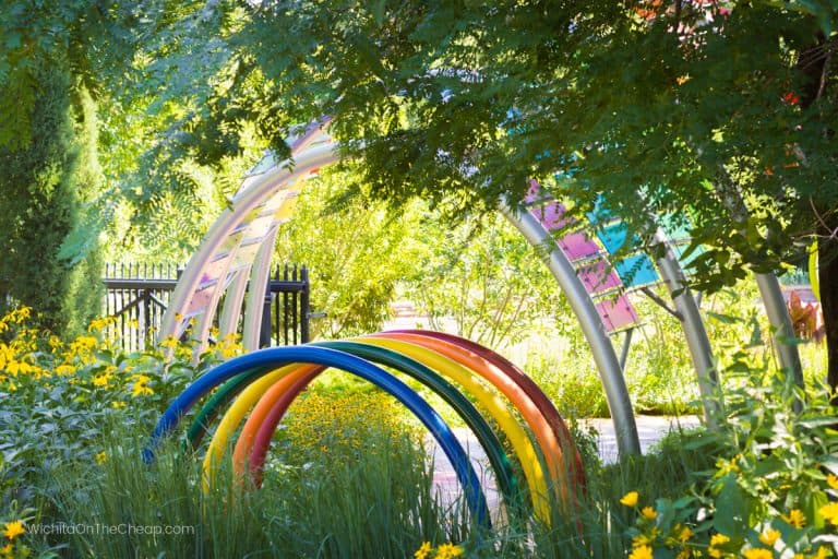 Colorful rings in the children's garden at Botanica