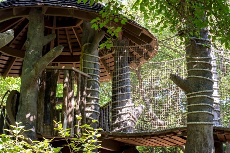 Treehouse fort in Botanica Wichita children's garden