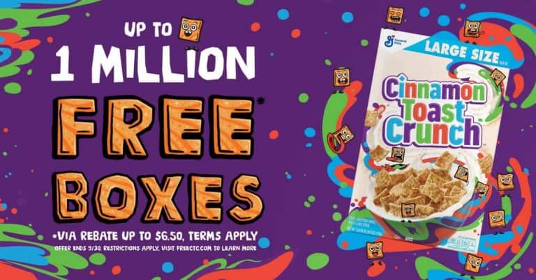 Cinnamon Toast Crunch free box rebate