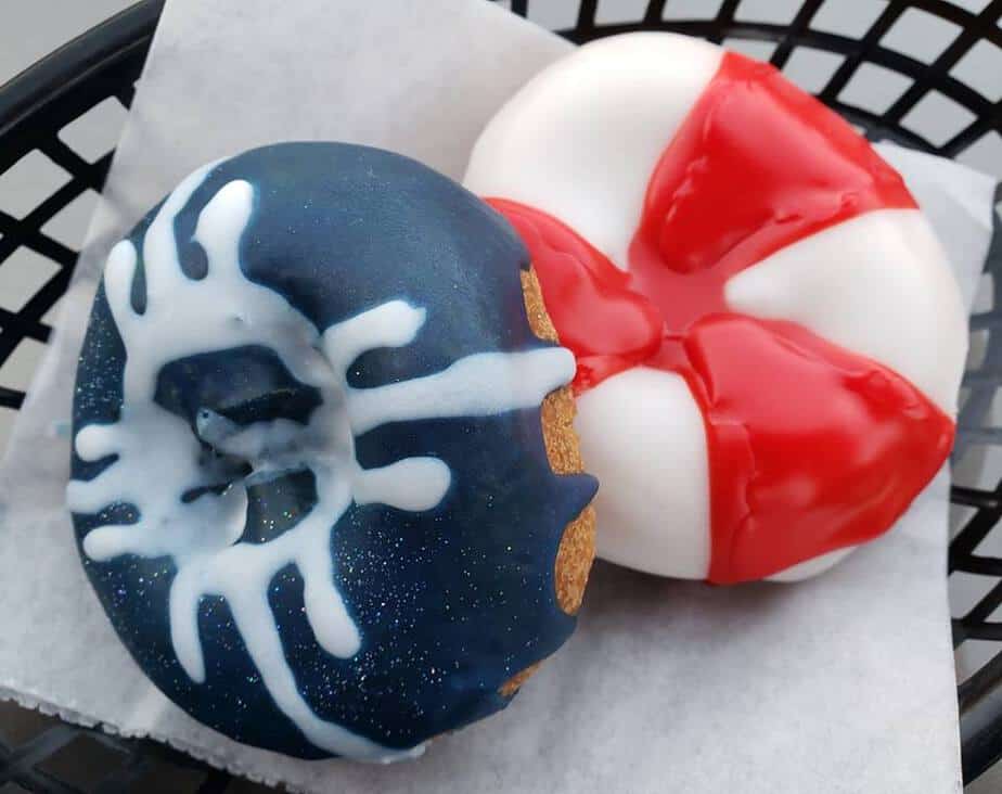 Donut Whole donuts with Wichita flag icing decoration