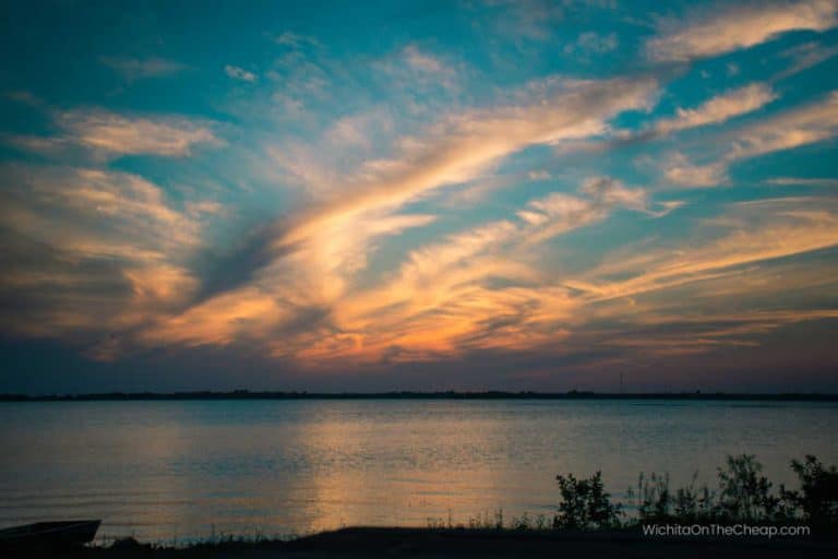 El Dorado lake at sunset, El Dorado State Park Kansas