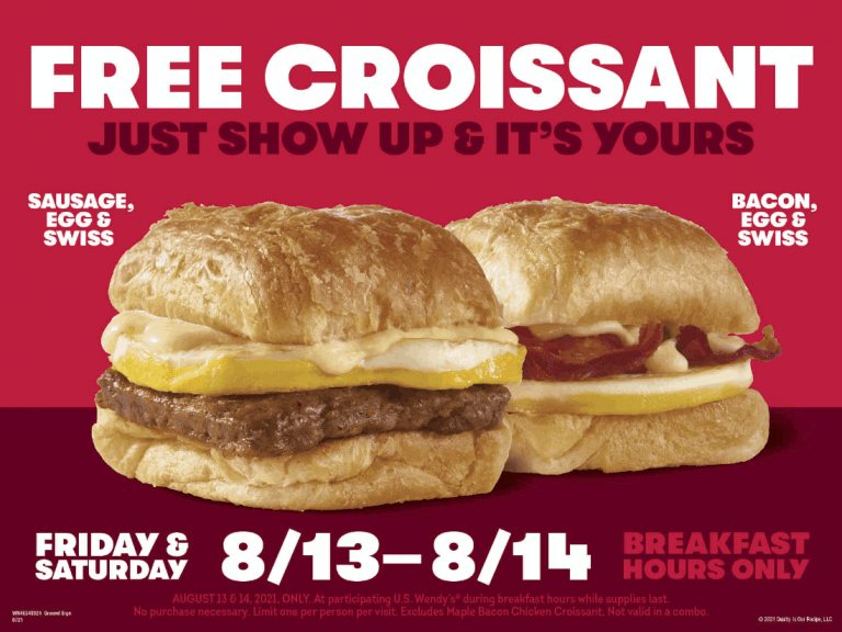 free breakfast sandwich wendy's