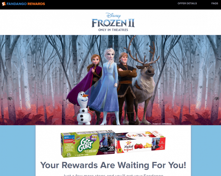 Free Frozen II movie ticket offer fandango yoplait