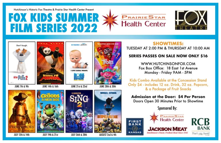 Hutch fox theater kids film series flyer 2022