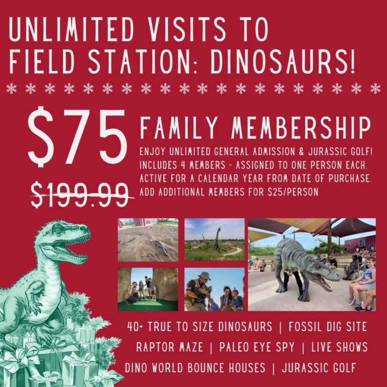 Flyer for Field Station Dinos Kansas membership deal