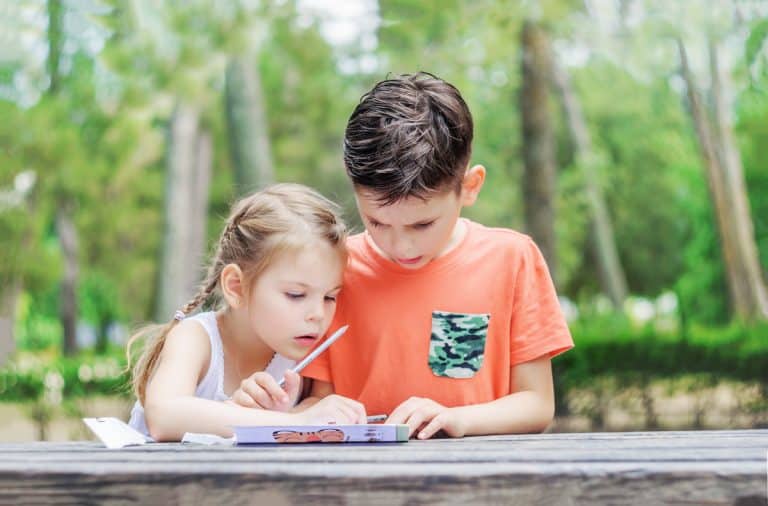 Kids doing activities at a park