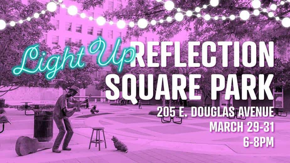 Light up Reflection Square Park event in downtown Wichita KS