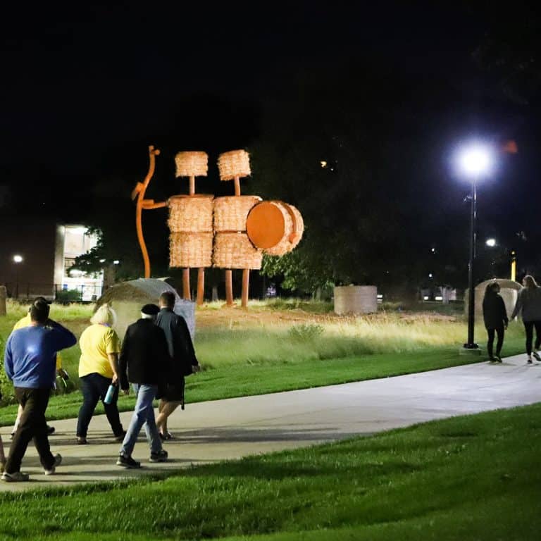outdoor sculpture glow evening stroll wsu ulrich museum wichita ks
