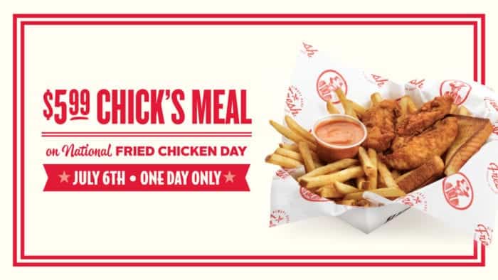 national fried chicken day deal at slim chickens greenwich road