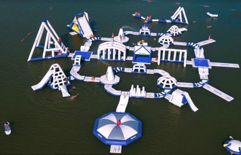 Wichita Aqua Park - Splash Aqua Park inflatable obstacle course on the lake