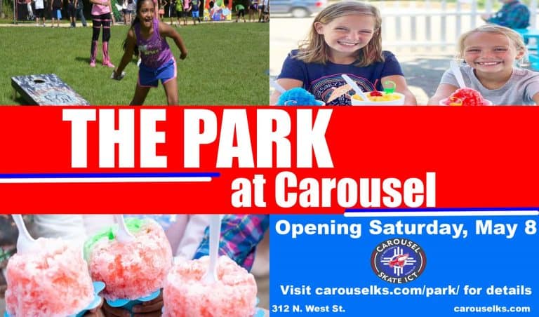 flyer for The Park at Carousel Grand Opening event